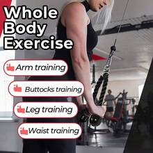 DDCAQIOUA Dispositivo de entrenamiento de tríceps con cuerda de nailon gruesa de doble cabeza, ideal para entrenamientos de cuerpo completo. Este dispositivo robusto y duradero tiene una impresionante capacidad de 250 kilogramos, lo que lo hace ideal para quienes buscan fortalecer glúteos, cintura, piernas y brazos. Un equipo versátil de fitness y deportivo.