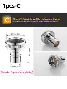 1pc Anti-Leakage Quick Connect Garden Hose Adapter - (Various Styles, Fits Different Sizes) Brass Faucet/Washing Machine Thickened Faucet, Inlet Pipe, Brass Faucet Interface Adapter, Durable, Anti-Rust Faucet Converter, Convenient For Watering - Multicolor - View 15