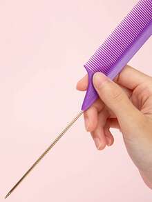 Pointed Tail Aluminum Comb Hair Salon Highlighting Sectional Parting Comb Fine-Toothed Anti-Static High-Temperature Resistant Styling Brush For Hairstylists,Rat Tail Comb With Ergonomic Handle & Technology - Detangling Hair Comb For Wet/Dry Hair, Sensitive Scalp, Braids, Dreadlocks, Extensions - Durable Styling Tool For Precise Styling (Professional & Home Use), Comb For Hair Stylist - Multicolor - View 7