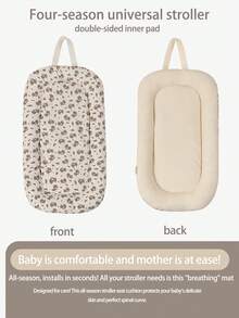 Cuna para bebé recién nacido, cuna para bebé, casa para niños, nido de bebé con estampado de hojas de otoño | Moisés portátil para dormir junto al bebé con asas de transporte | Artículo esencial para la guardería lavable a máquina para recién nacidos de 0 a 3 meses