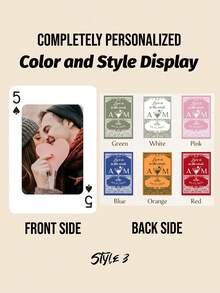 Customized Playing Cards, Blank Playing Cards, Wine Glass Patterns, Wedding Cards With Guests' Messages, Items As Alternatives To Wedding Photo Albums For Wedding Gifts, Deck Of Playing Cards With Photos - Green - View 12