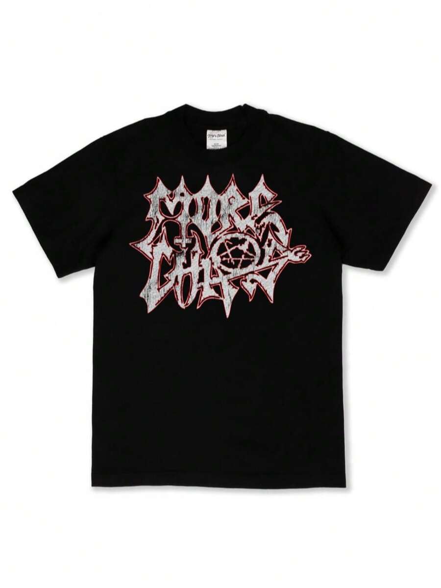 Ken Carson More Chaos T-Shirt Streetwear Rap Tee Opium Graphic Shirt Album Cover Merch Unisex Vintag - 黑色 - 查看 1