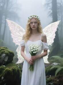 1pc Holiday Fairy Wings ,Carnival Festival Party Performance Props, Sparkle Butterfly Wing Wedding Costume Angel Wings For Women Carnival Dress Up Accessories,Hot Gold Dazzling Butterfly Wings Fairy Wings,Birthday Present Halloween Costume - Multicolor - View 1