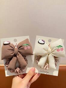 Sanrio Süße Schleife Stoff Kinder Haarband Haarschmuck Mädchen Haarseil Stirnband Kaffeefarbe Blumenball Stirnband