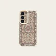 1pc Vintage Pattern TPU Phone Case Compatible With IPhone//Redmi Phones - White - View 5