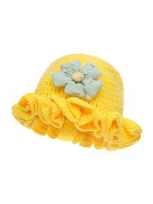 Handmade Crochet Women Ruffled Wave Beanie, Knitted Hat