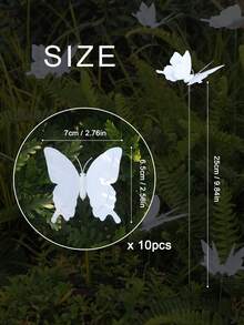 10/20/50 件纯白蝴蝶婚礼装饰，防水 PVC，3D 逼真蝴蝶，适合室内外，四季皆宜 - 白色 - 查看 8