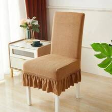 6 Stücke /4 Stücke /1 Stück Esszimmerstuhlbezüge, dehnbare Parsons Stuhlhussen mit Rock, Stuhlbezüge für Esszimmer, Restaurant, Bankett