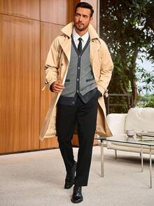 Men's Long Sleeve Button Down Knitted Cardigan Sweater With Pockets, Casual Style - 灰色 - 查看 5