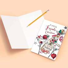 1 pieza Tarjeta de felicitación navideña australiana con sobre, 11cm X 16cm - Diseño encantador de gatos besándose con adornos festivos, ideal para amigos, familiares y amantes de los gatos, tarjeta de celebración navideña conmovedora