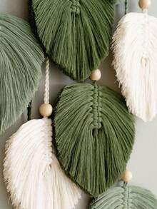 1pc Best Bohemian Weaving Handmade Tapestry Or Hook Wall Hanging Leaf Decoration Gift For Home,Winter Xmas Boho Chic Christmas Tree Crafts Ornaments Woden Beads Fabric Feather Tassel Presents Decor Indoor Outdoor Wedding Favours Accessories Engagement Party Birthday Living Room Bedroom House Wall Door Hanging Decorations Beauty Items Supplies Holiday Festival Essentials Personalised Gifts For Friend Women