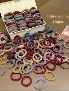 50 pièces/100 pièces Élastiques à cheveux sans couture pour boucles de cheveux, sans dommage pour les cheveux, pour attacher les cheveux, haute élasticité, élastiques, accessoires colorés pour cheveux, pas trop serrés