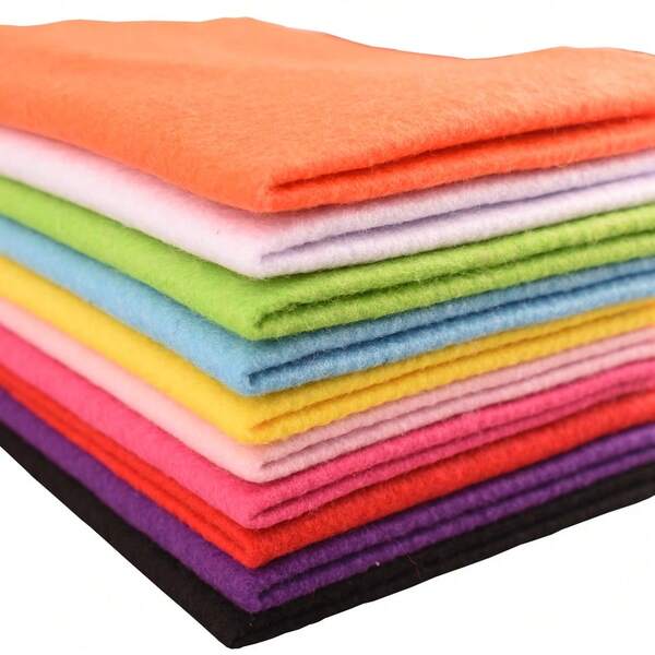 1 Roll Craft Soft Felt Fabric, 17.72 X 17.72 Inch Assorted Color 1.4mm Thick Felt Cloth For DIY Crafts, Sewing, Patchwork, Crafting Projects Decorations Material