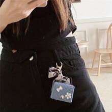 Luxury Handbag Faux Leather Coin Purse Bag Keychain Earphone Case For Airpods 2 3 Pro 2 - trắng - Xem 10