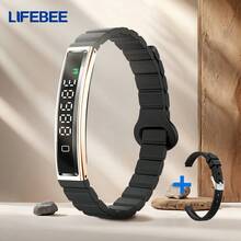 LIFEBEE 时尚智能手环，双频无线 5.3 健身追踪器，多种运动模式，遥控相机，来电提醒，女士多功能健身手环