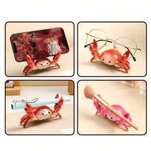 1 件螃蟹形多功能桌面配件，防水创意礼物，手机和眼镜架，举重手机支架，螃蟹形桌面收纳架