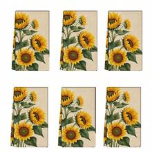 2/4pcs Sunflower Pattern Kitchen Towels, Highly Absorbent And Decorative Dish Cloths, Rags, Napkins, Suitable For Holiday Decor, Cooking, Baking, Housewarming Gifts, And Cleaning, Fit For Kitchen, Bathroom, Toilet