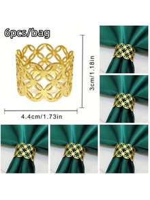 1 قطعة/6 قطع/12 قطعة من حلقات المناديل الإبداعية، حاملات المناديل الزخرفية لعيد الميلاد، الحياة الريفية، الزفاف، المطعم، الفندق، عيد الحب، الولائم، طاولات البوفيه، مستلزمات الحفلات، ديكور طاولة المطبخ المنزلي