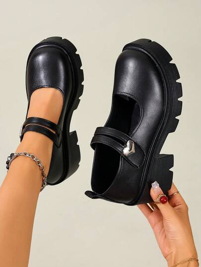 Women's Thick Sole Ankle Strap Classic Comfortable Mary Jane Shoes Size 35-43
