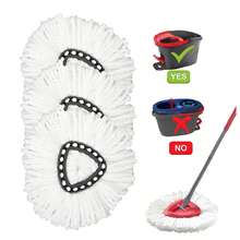 Spin Mop Head For O-Cedar Spin Mop Refill, EasyWring Spin Mop Microfiber Refill, Easy Cleaning Mop Head Replacement 3 Pack - 白色 - 查看 1