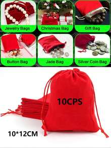 30pcs/20pcs/10pcs/1pc Wedding Party DIY Material Package Box - Velvet Jewelry Pouches, Gift Drawstring Bags, Black Gift Packaging Bags For Valentine's Day, Mother's Day - Black - View 20