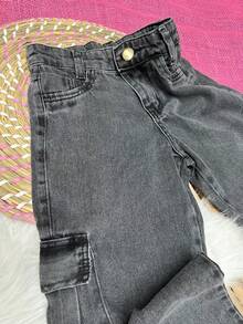 WOMEN'S WIDE LEG CARGO PANTS FOR KIDS PROMOTION/FASHION/PARTY/OUTING/GIRLS/ - 黑色的 - 查看 10
