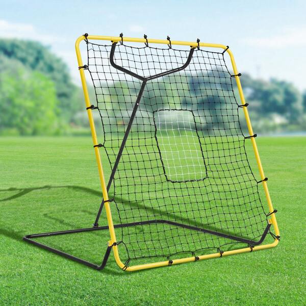 Baseball And Softball Rebounder Net, 4 X 4.5 Feet PitchBack Baseball Nest For Pitching And Fielding Training, Pitch Return Trainer Rebound Net With Pitching Target, 4 Adjustable Angles