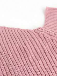 Maglione lavorato a maglia sexy e casual con spalle scoperte, adatto per primavera/autunno/inverno - Rosa - Visualizzare 3