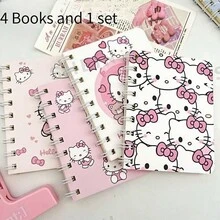 4 Pcs/2 Pcs Sanrio Hello Kitty, Cinnamon Dog, Kuromi, And Girly Heart A5/A7 Spiral Notebooks. High-Value Series Notebooks, Cute Exercise Books. Student Stationery - Thick, Cute Cartoon-Themed Daily Manual.
