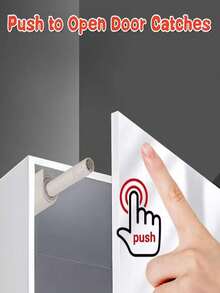 5/10pcs Cabinet Soft Close Door Catches, Magnetic Adsorption Silent Closing With Invisible Handle, Furniture Hardware Accessories - Grey - View 3