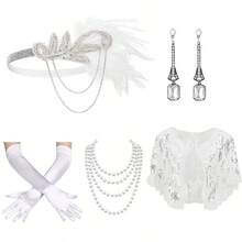 1920s Vintage Style Party Costume Set - Suitable For Fashion Enthusiasts Seeking Classic Retro Style To Attend Vintage Themed Events, Halloween - Multicolor - View 5
