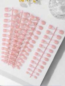 5 Stücke/Set Farbverlauf Weiß Nagelstreifen, lange Stiletto, kurze Mandel, kurze Oval, kurze Quadrat Nagelspitzen, mehrere Stile verfügbar