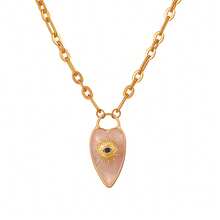 1件装恶魔之眼心形天然石吊坠紫水晶粉色水晶项链女士珠宝礼物 - 惡魔之眼愛心吊墜項鍊 - 查看 15