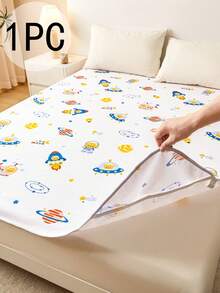 趣味工程车防水尿垫，卡通印花，适用于儿童床、托儿所、宠物垫、沙发垫，防滑系带设计，50x70cm/70x150cm/110x150cm