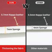 5 Seats Premium Nappa Leather Car Seat Covers Full Set Front Back Rear Cushion Full Wrapped Protector Universal Fit For Most Cars SUV Truck Interior Decoration Protection Auto Accessory Easy To Clean - Đỏ - Xem 10