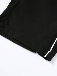 Pantalones rectos casuales para hombres con franja lateral, pantalones deportivos de corte holgado para la calle, ligeros para primavera y otoño - Negro - Ver 5