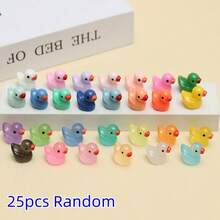 50个迷你鸭子摆件，夜光树脂微景观装饰，色彩鲜艳逼真的蘑菇摆件，适合节日派对、生日礼物和节日惊喜，可爱卡通装饰 - 彩色 - 查看 8