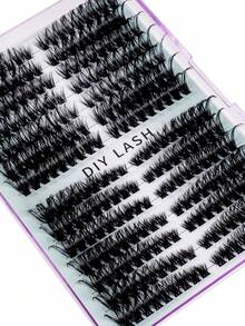 280 Fans D Lockige Falsche Wimpern mit großer Kapazität, in Höhe unterteilt, links + rechts für gepaarte Einzelcluster. Natürliche Segmentierung. Gebündelte Wimpern. Flauschig. Dick. Weich. Leichtes Wimpernset, angenehm zu tragen. Augen vergrößernd, Augenwinkel anhebend, DIY Wimpernverlängerung, Wimpernverlängerung. Für den täglichen Gebrauch&Hochzeiten&Dates&Partys&Musikfestivals&Halloween, Wimperncluster, Wimpernbüschel, Einzelwimpern, Wimpern, Falsche Wimpern