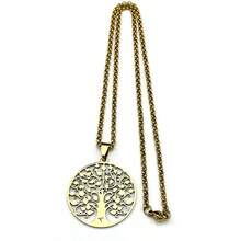 Kalung Liontin Simbol Pohon Kehidupan dari Baja Tahan Karat yang Indah, Warna Emas/Perak, untuk Wanita dan Pria, Perhiasan Modis yang Bergaya - kalung - View 7