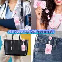 1pc (Badge Clip + Lanyard + Card Holder) Minimalist Microphone Pattern Nurse ID Badge Reel With Retractable Badge Scroll, Durable Keychain, Versatile ID Card Holder Lanyard, Suitable For Healthcare, School, Nurses, Medical Assistants, Social Workers, Office Use, Teacher's Day Gift - Multicolor - View 5