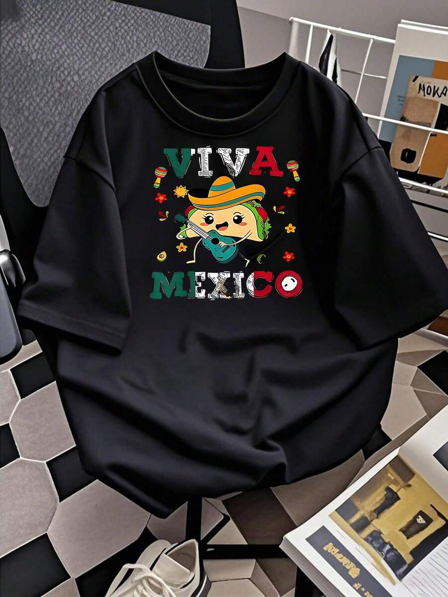 Camiseta gráfica "Fight Like a Queen" para mujer. Elegante camiseta de cuello redondo con estampado inspirador. Top informal de manga corta. Camiseta de moda para mujer. Idea de regalo única. Corte cómodo para uso diario. Tejido suave. Disponible en varias tallas.Tamaño extra grande - Negro - Ver 1