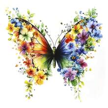1/2/3pcs Flower & Butterfly Heat Transfer Stickers, Suitable For DIY, Durable Plastic Mixed Colors, For T-Shirt And Pillow Decoration. Multi-Color, Washable, Durable Plastic DIY Stickers, Applicable For Hoodies, Cushions, Pants, Sofa Covers And Canvas Bags, Washable And Fade-Resistant - Multicolor - View 1