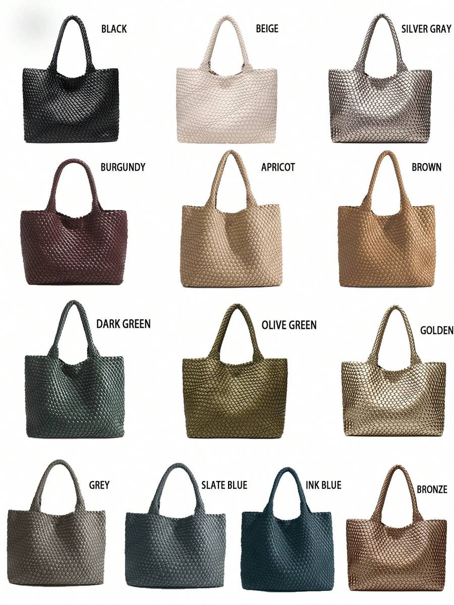 手工编织单肩腋下包女2025新款时尚百搭大容量托特包母子包