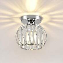 1pc Crystal Hallway Light, Minimalist Modern Porch Entrance Foyer Ceiling Lamp, Bulbs Not Included - Multicolor - View 14