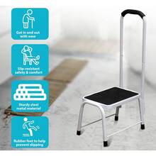 Non-Slip Safety Step Stool Kitchen Bathroom Shower Mobile Assistive Handrail Platform Support - 預設 - 查看 2