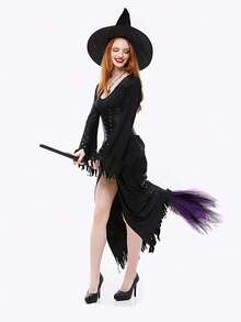 Escoba de bruja de Halloween, accesorios de escoba, fiesta de cosplay de Halloween, decoración de disfraz de Halloween. Regalo de Navidad, Halloween, Acción de Gracias, Pascua. Suministros para fiestas en Europa, Norteamérica, Sudamérica y Oceanía