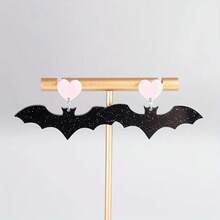 Halloween Spider, Bat & Witch Acrylic Earrings - Black Collection