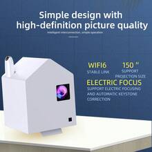 YJMOYE Heimprojektor HD 4K Niveau Lässig Unterhaltung Smart Projektion Tragbarer Schlafzimmer Filmprojektor unterstützt Smartphone Spiegelung