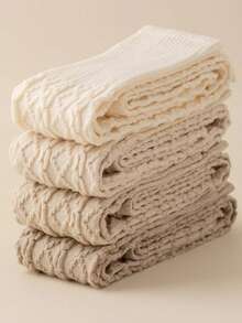 1/2/3/6双装女士过膝袜，针织链条设计，多色时尚百搭过膝袜，适合日常穿着，Y2K风格，春秋季节，舒适透气保暖 - 彩色 - 查看 8