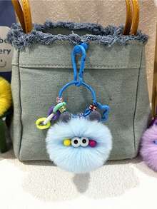 1 Stück süßer, niedlicher kleiner Holzkohle-Ball Cartoon Schlüsselanhänger, kreative hässlich-süße Holzkohle-Ball Anhänger, modischer retro Studenten Plüsch Puppen Schlüsselanhänger Ornament, geeignet für Weihnachten, Valentinstag, Halloween, Ostern und andere Feiertage, niedlicher Plüsch Monster Schlüsselanhänger Geschenktüte Anhänger Auto Zubehör Lehrer Freundin Schwester Geschenkideen